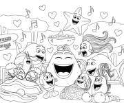 Coloriage et dessins gratuit F&ecirc;te de Karaok&eacute; dans le film Pout Pout le poisson à imprimer
