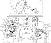 Coloriage Monsieur Poisson, Pip et les amis dans le cin&eacute;ma