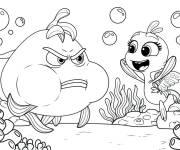 Coloriage Mr Fish en col&egrave;re avec le joyeux Pip