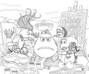 Coloriage Mr Fish, Pip et les autres poissons qui aiment colorier