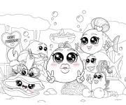 Coloriage et dessins gratuit Personnages du film Pout Pout  Poisson Kawaii à imprimer