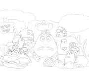 Coloriage Personnages principaux du film poisson boudeur