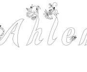 Coloriage Pr&eacute;nom Ahlem