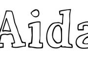 Coloriage Pr&eacute;nom Aida