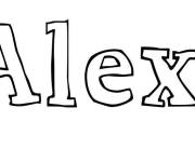 Coloriage Pr&eacute;nom Alexi