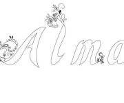 Coloriage Pr&eacute;nom Alma
