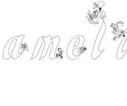 Coloriage Pr&eacute;nom Camelia