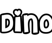 Coloriage Pr&eacute;nom Dino