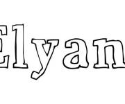 Coloriage Pr&eacute;nom Elyane