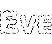 Coloriage Pr&eacute;nom Eve