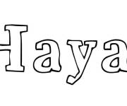 Coloriage Pr&eacute;nom Hayat