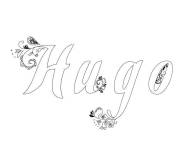 Coloriage Pr&eacute;nom Hugo