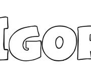 Coloriage Pr&eacute;nom Igor