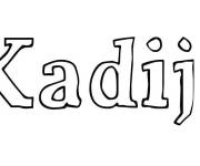 Coloriage Pr&eacute;nom Kadija