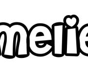 Coloriage Pr&eacute;nom Melie