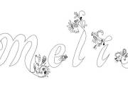 Coloriage Pr&eacute;nom Melis