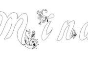 Coloriage Pr&eacute;nom Mina