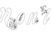 Coloriage Pr&eacute;nom Monia