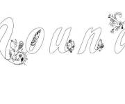 Coloriage Pr&eacute;nom Mounir