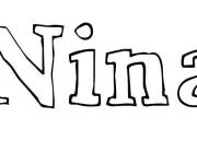 Coloriage Pr&eacute;nom Nina
