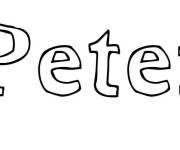 Coloriage Pr&eacute;nom Peter