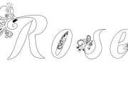 Coloriage Pr&eacute;nom Rose