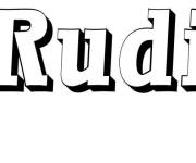 Coloriage Pr&eacute;nom Rudi