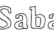 Coloriage Pr&eacute;nom Saba