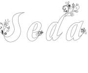 Coloriage Pr&eacute;nom Seda