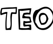 Coloriage Pr&eacute;nom Teo