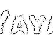Coloriage Pr&eacute;nom Yaya