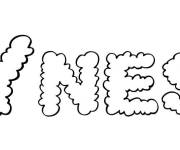 Coloriage Pr&eacute;nom Ynes