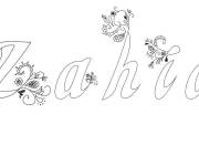 Coloriage Pr&eacute;nom Zahia