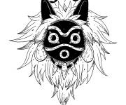 Coloriage Le masque de la princesse Mononok&eacute;