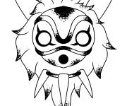 Coloriage Logo de la Princesse Mononok&eacute; facile