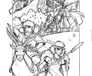 Coloriage Personnages de Princesse Mononok&eacute;