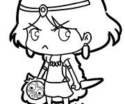 Coloriage Petite Princesse Mononok&eacute; mignonne