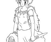Coloriage et dessins gratuit Portrait de Princesse Mononok&eacute; à imprimer