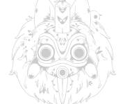 Coloriage Princess Mononok&eacute; Tattoo