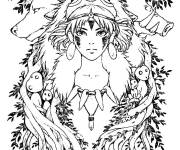 Coloriage Princesse Mononok&eacute; artline