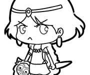 Coloriage et dessins gratuit Princesse Mononok&eacute; chibi à imprimer