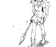Coloriage Princesse Mononok&eacute; marchant