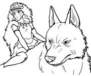 Coloriage et dessins gratuit Princesse Mononok&eacute; sur Moro à imprimer