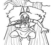 Coloriage San portant le masque de Princesse Mononok&eacute;