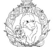 Coloriage Tableau de Moro et Princesse Mononok&eacute;