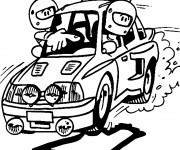 Coloriage Chauffeur et Guide Rallye