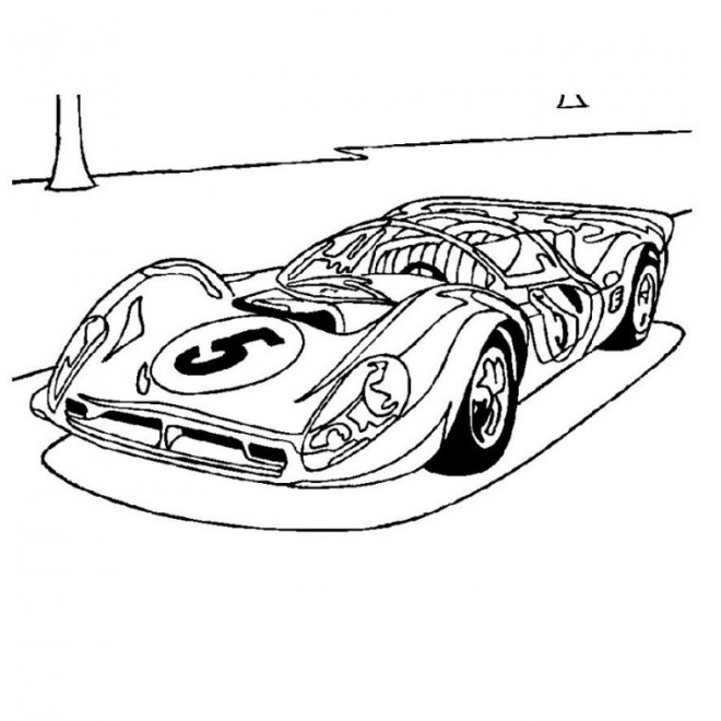 Coloriage Ferrari de course F1 dessin gratuit à imprimer