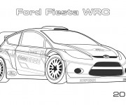 Coloriage Ford Fiesta de Rallye