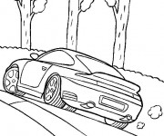 Coloriage Porsche 991 Turbo coupé