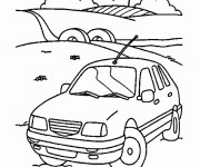 Coloriage et dessins gratuit Voiture à La Campagne à imprimer